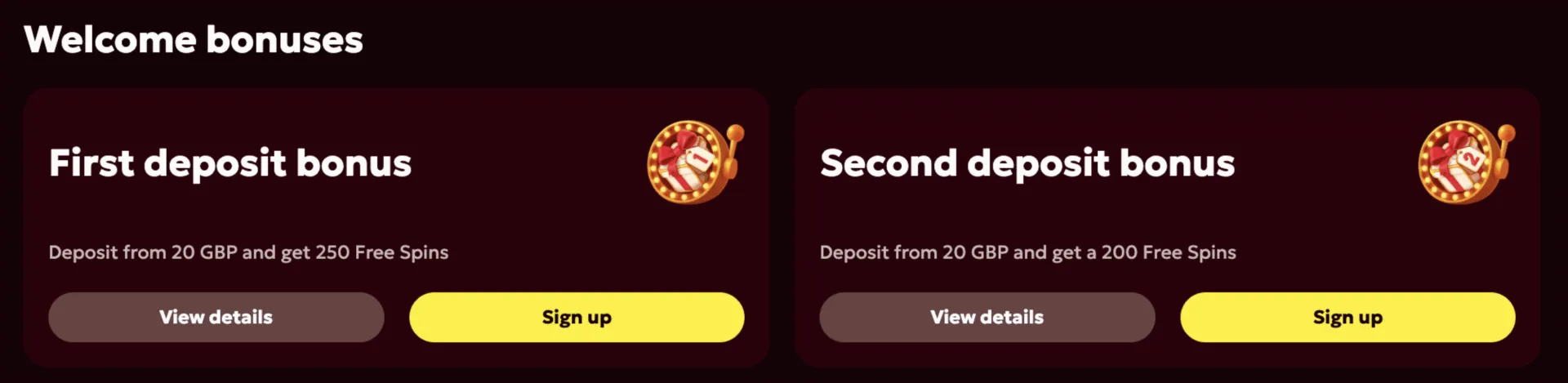 Welcome bonus